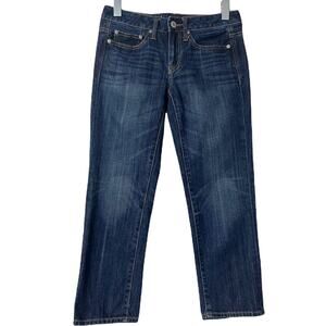 American Eagle Women's Boy Fit Crop 8" Mid Rise Dark Denim Wash Jeans Size 0